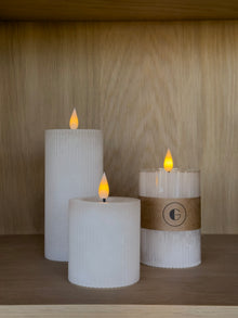  LED Pillar Candles White S/2