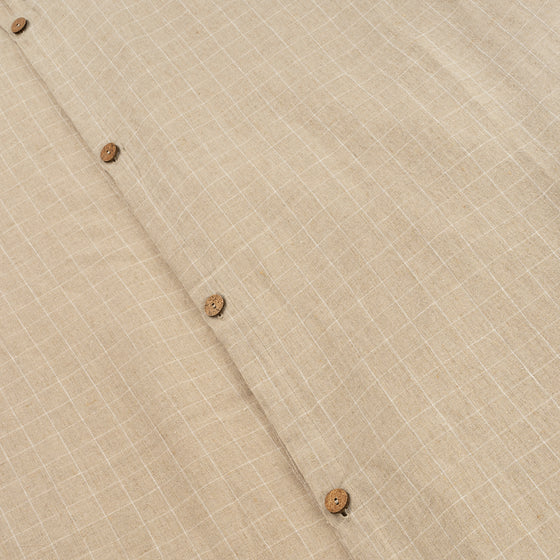 Linen Check King Duvet Set - Natural