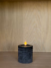 LED Pillar Candles Black S/2