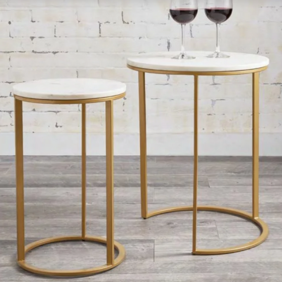 Set of 2 Marble Nesting Tables