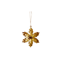  Antique Holly Ornament - Antique Gold