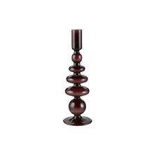  Plum Taper Glass Candleholder