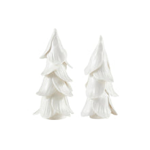  White Ceramic Christmas Trees S/2