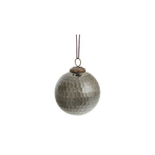  Hammered Silver Glass Ornament