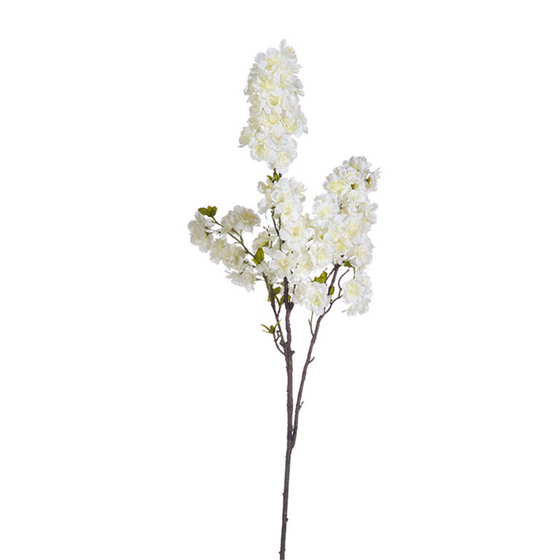 38" White Cherry Blossom Spray