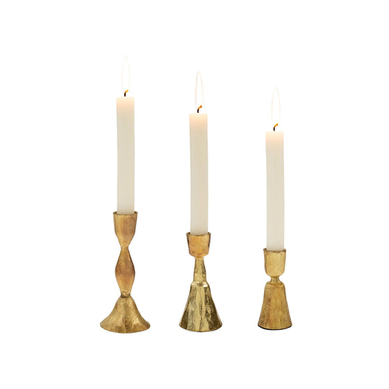 Zora Forged Candlestick - Gold